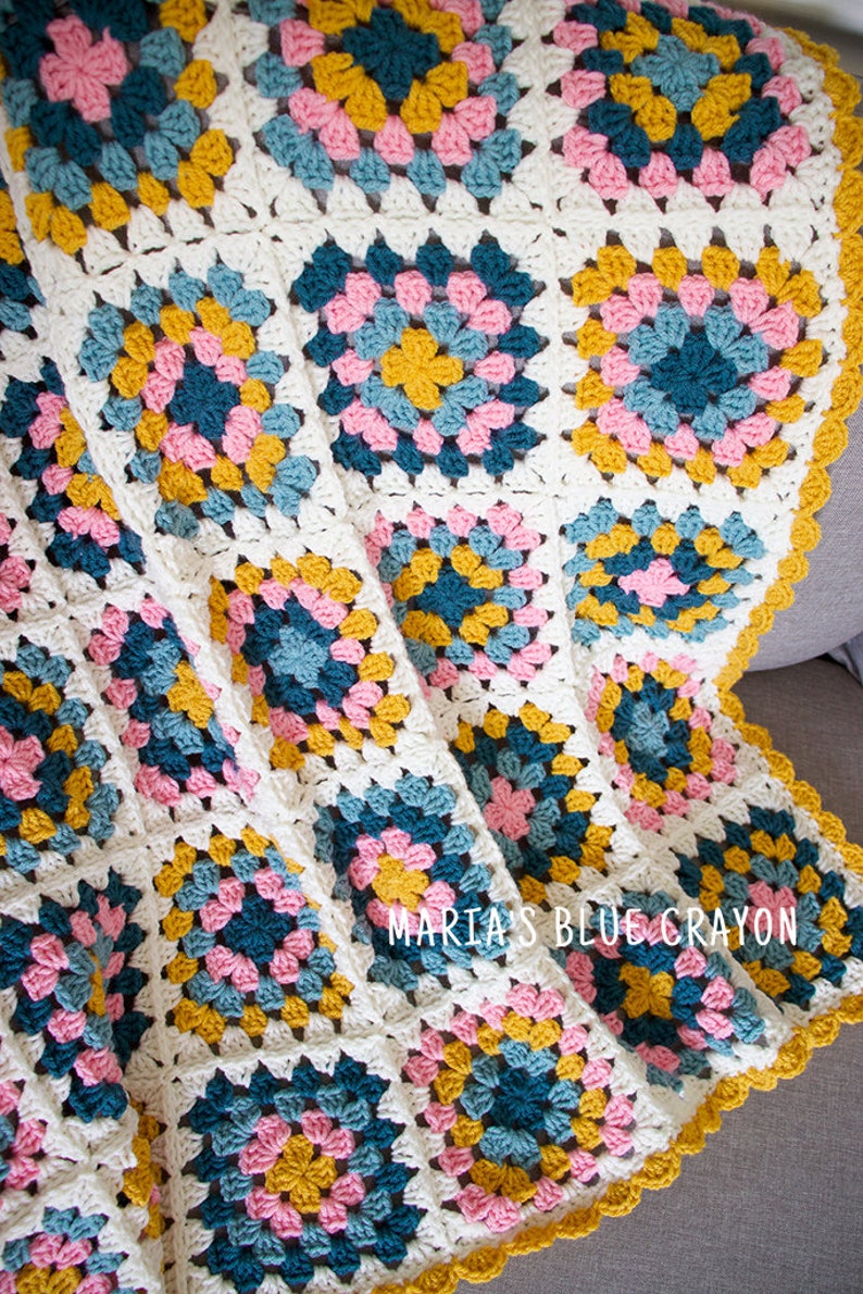 Crochet Granny Square Blanket Pattern, Crochet Baby Blanket Pattern, Instant PDF Download image 5