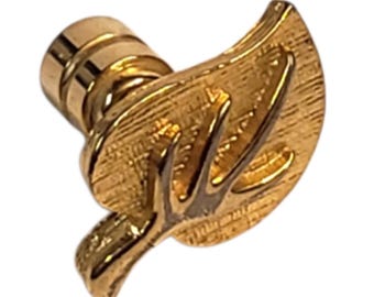Vintage Leaf Gold Toned Tie Tack, Tie Pin or Hat Pin Good Quality 5/8" tall
