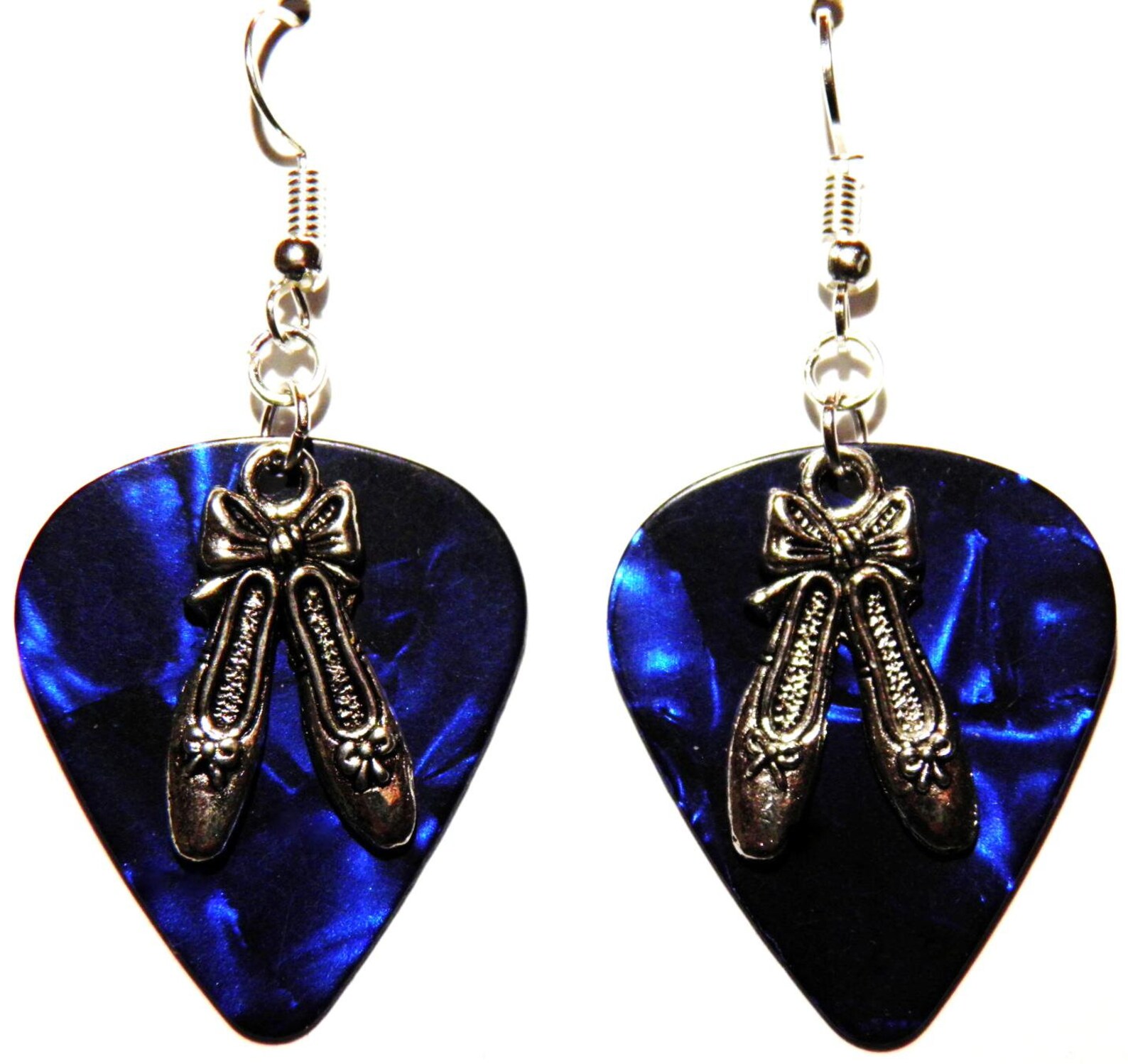 ballet shoes ballerina dancer charm guitar pick earrings - choose color - handmade in usa ballet shoes ballerina dancer charm guitar pick earrings - choose color - handmade in usa