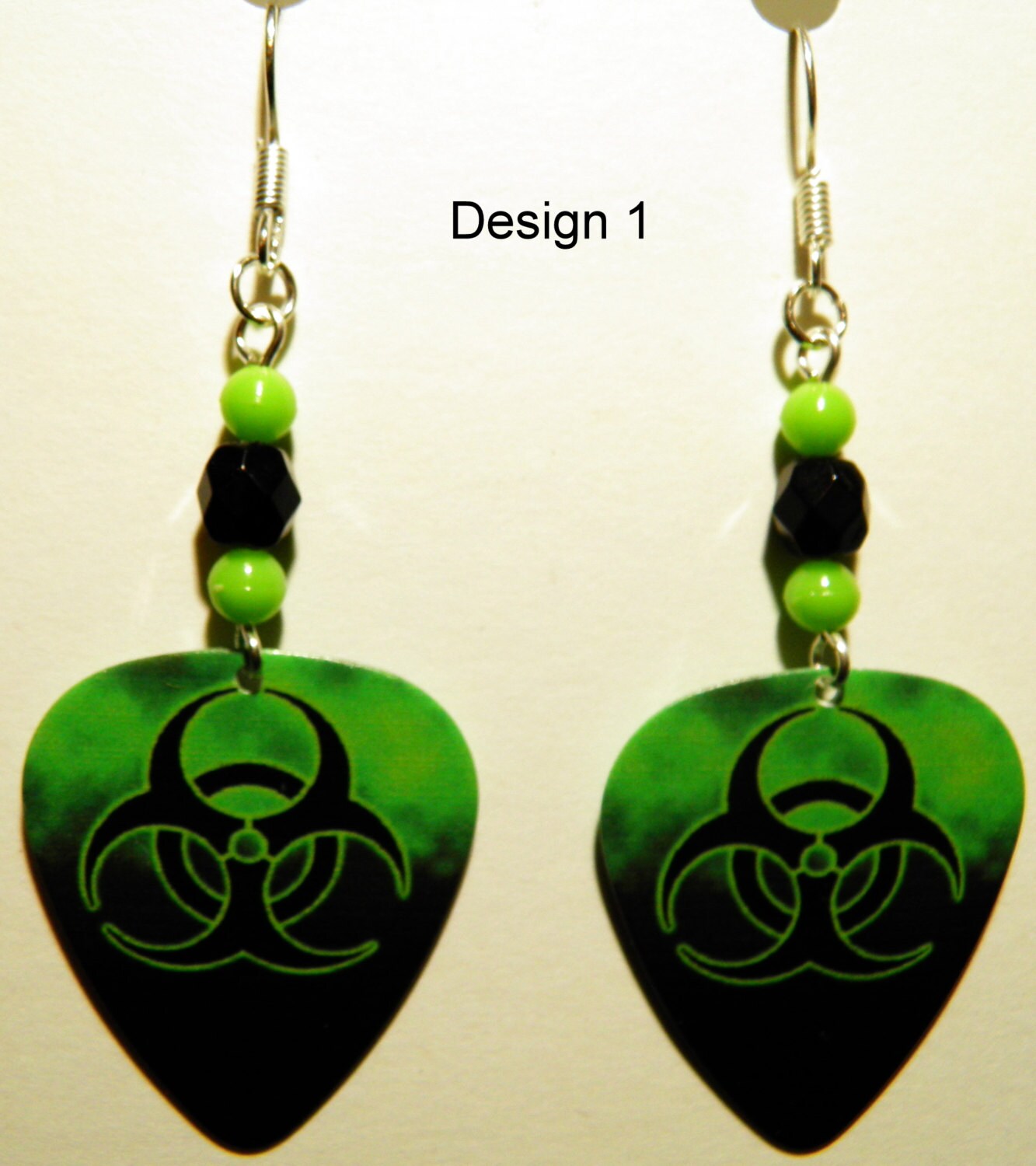 Choose Color Handmade in USA Lg Cowboy Boot Charm Guitar Pick Earrings
