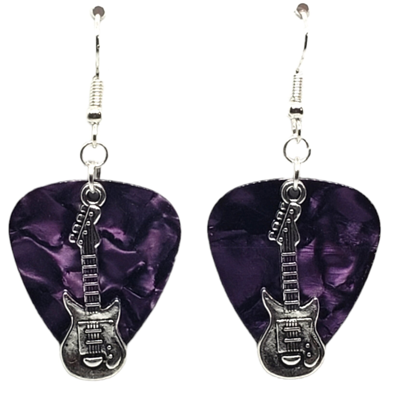 Pick Your Color Details about   Electric Guitar Charm Guitar Pick Earrings 