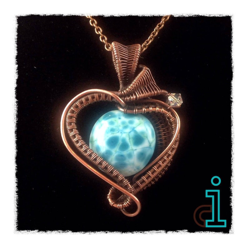 Hearts on Fire Wirewrap, wireweave with weave tutorial image 2