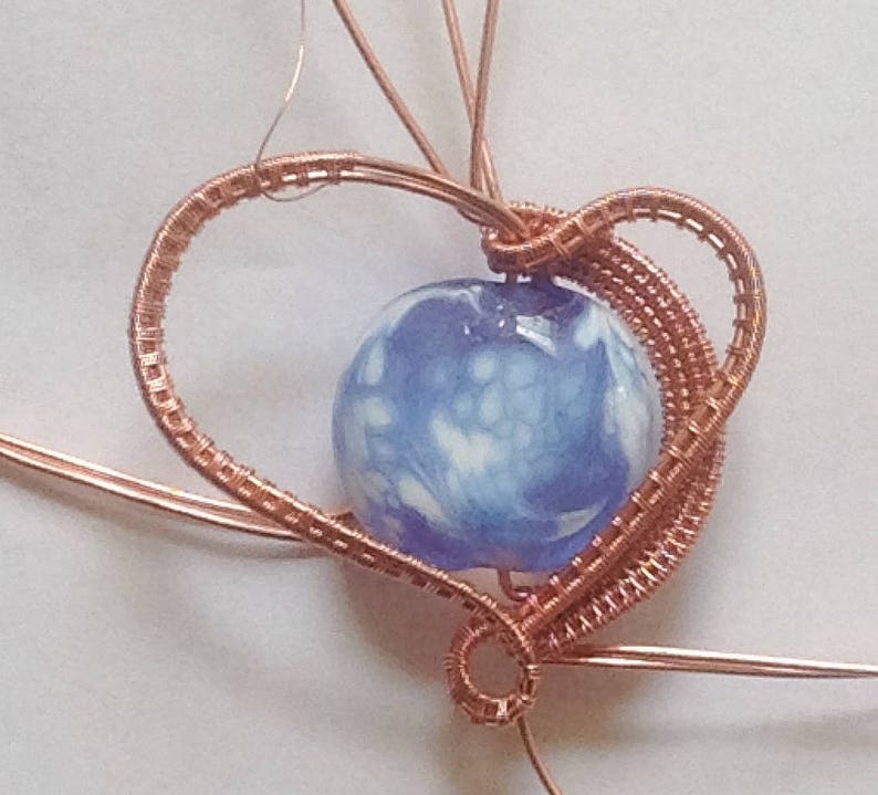 Hearts on Fire Wirewrap, wireweave with weave tutorial image 5