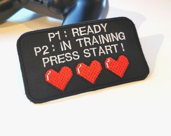 Patch IN TRAINING - Patch for working dog in training - Iron-on, sew-on or Hook and loop (male backing) - geek, gamer theme