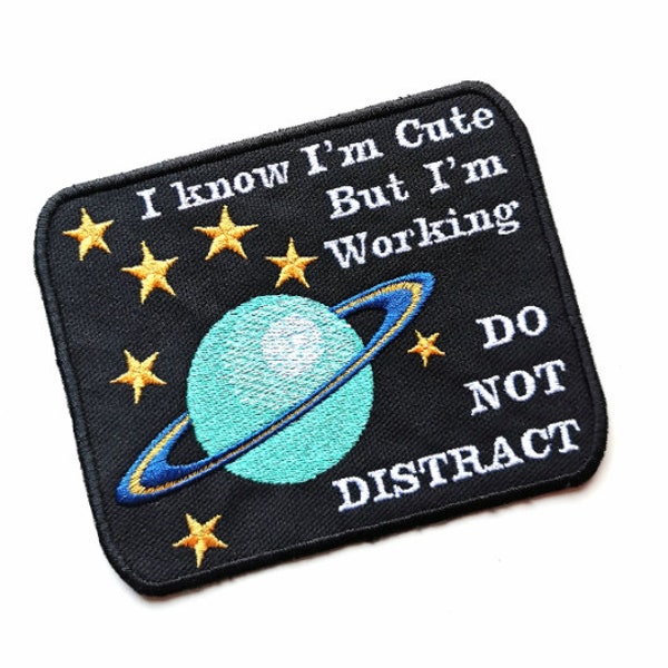 Dog patch ''Do Not Distract'' Planet and stars dog patch for dog gear