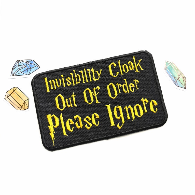 Patch for working dog, service dog gear, HP theme : Invisibility Cloak Out of Order - Please Ignore 