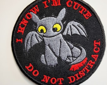 I Know I'm Cute Do Not Distract - dog patch for working dog gear