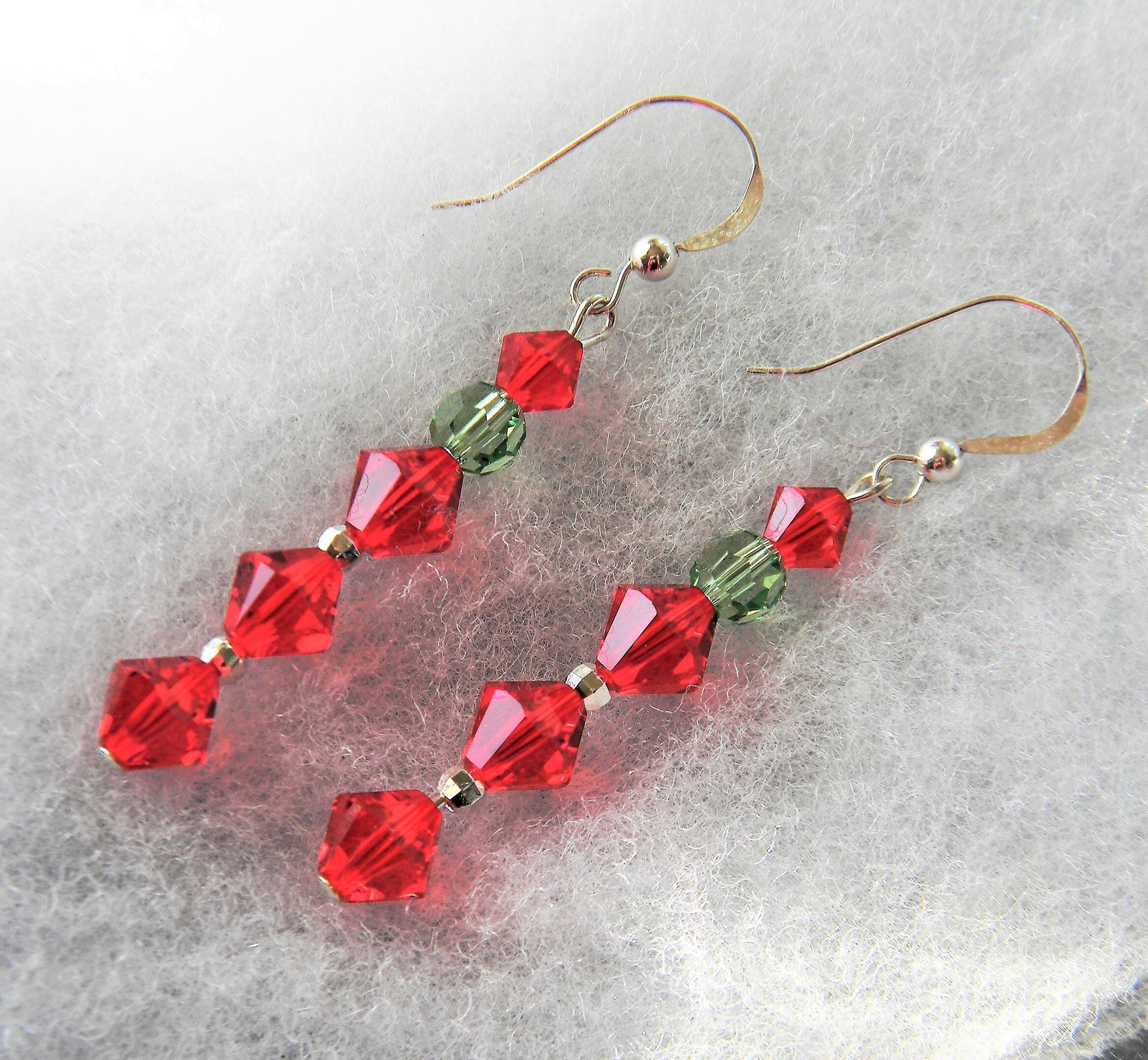Swarovski Red Crystal Earrings Long Dangle Earrings 4 Red Etsy