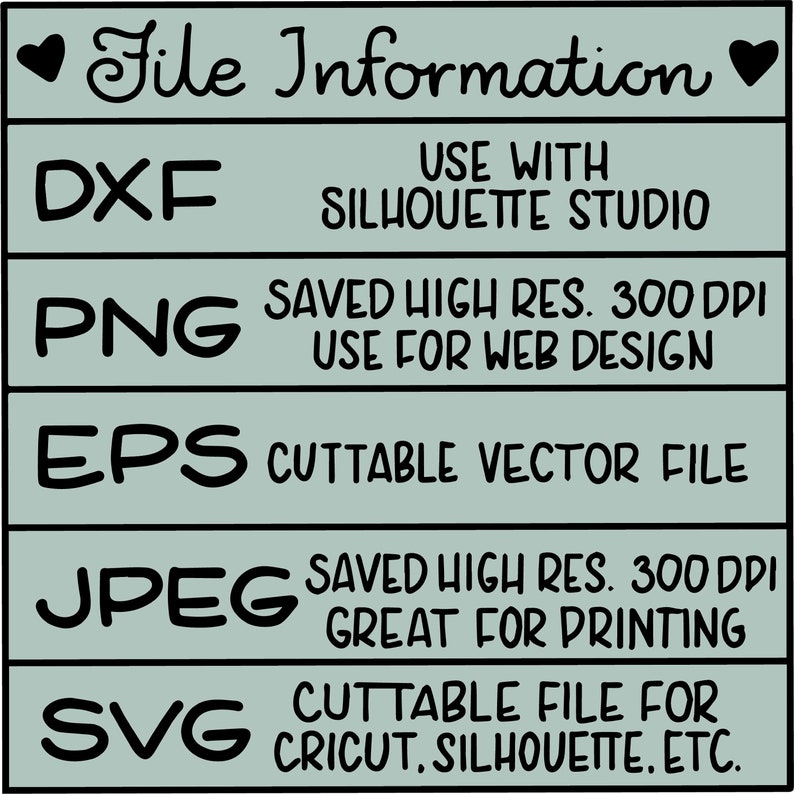 May include: File Information: DXF, PNG, EPS, JPEG, SVG.  Use with Silhouette Studio.  Saved high resolution 300 DPI.  Cuttable vector file.  Great for printing.  Cuttable file for Cricut, Silhouette, etc.