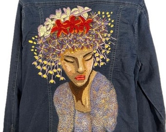 Day Dreaming embroidered denim jacket
