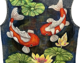 Two Kois embroidered denim vest