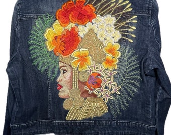 Bali Girl embroidered denim jacket