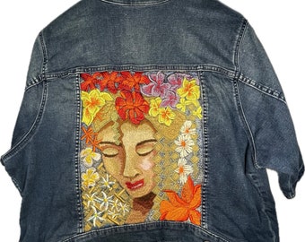 Goldy embroidered crop denim jacket