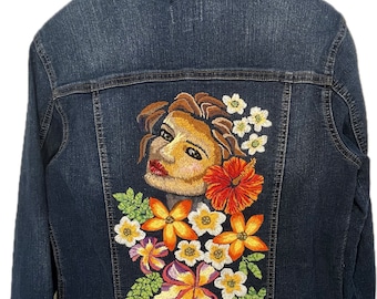 Bergaya - Stylish Girl embroidered denim jacket
