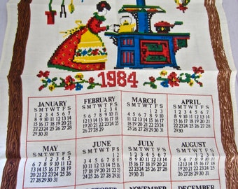 Vintage Linen Hanging Calendars