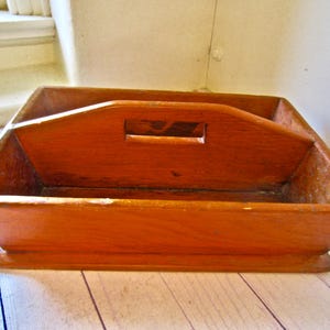 Primitive Wood Cutlery Tray Antique Cutlery Tote