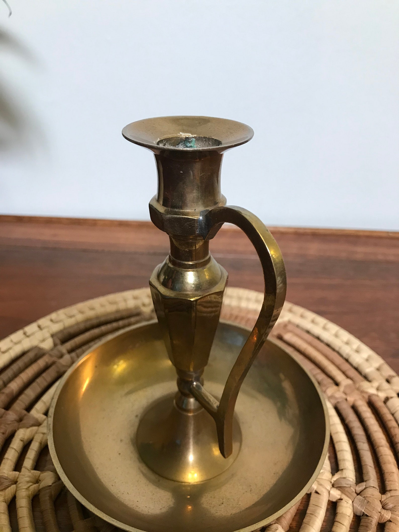 Vintage Brass Chamber Candle Brass Chamber Candlestick Boho Etsy