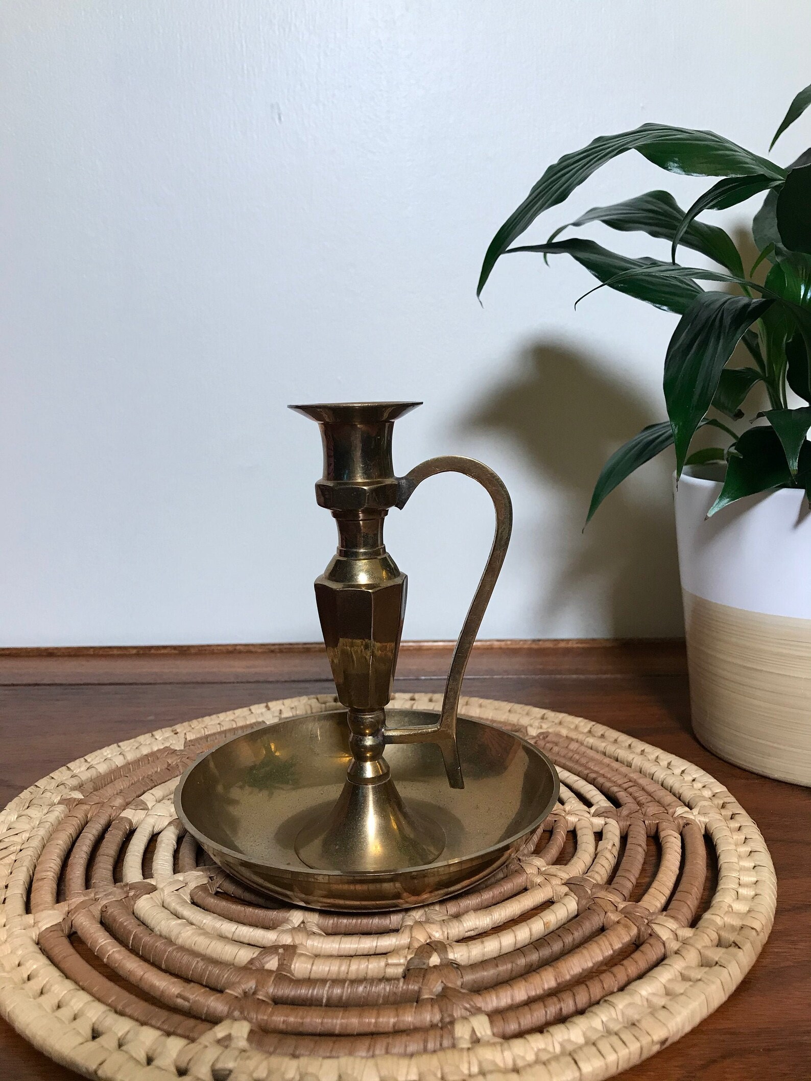 Vintage Brass Chamber Candle Brass Chamber Candlestick Boho Etsy