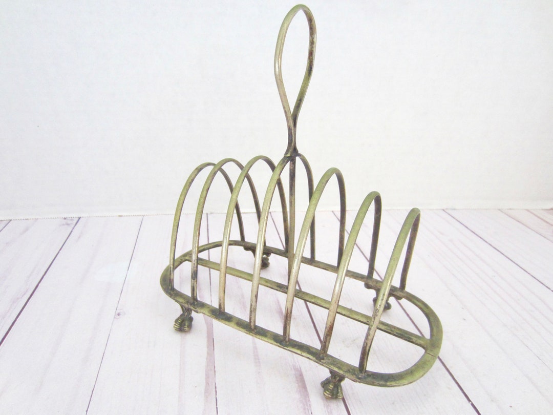 Vintage Toast Holder With Four Petite Feet Letter Holder Mini Book