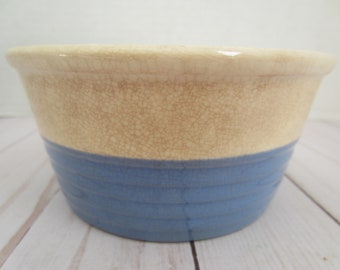 Vintage Pottery Bowl Vintage Blue And Cream Bowl National Brotherhood Operative Potters