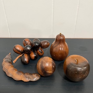 Vintage Wooden Fruit, 5 Piece