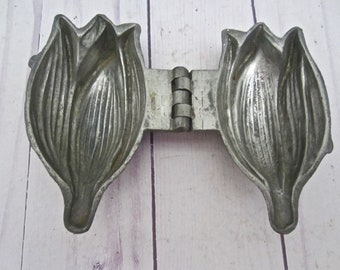 Vintage Ice Cream Mold Tulip Ice Cream Mold Pewter Mold