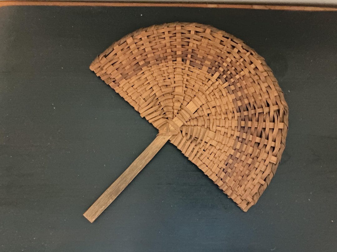 Fan Reed Vintage Reed Woven Fan - Etsy