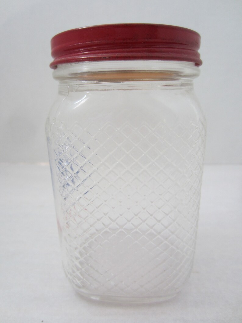 Glass Tea Jar Vintage Tea Jar Square Waffle Jar Kitchen Decor Etsy