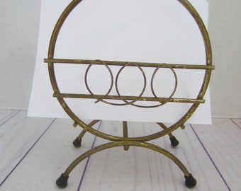 Mid Century Modern Brass Napkin Holder Vintage Letter Holder