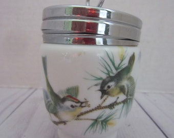 Vintage Royal Worcester Egg Coddler With Bird Pattern