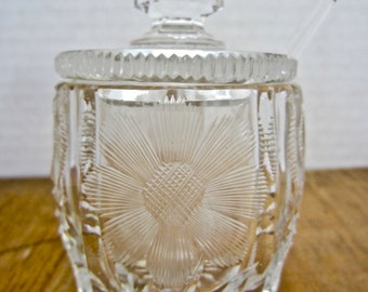 Crystal Jar With Lid And Salt Spoon