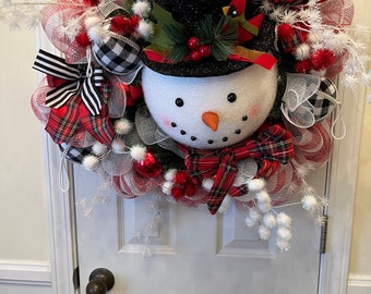 Couronne de Noël bonhomme de neige