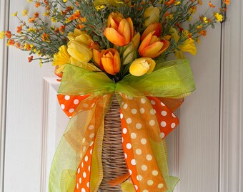 Décoration murale printemps/été jaune et orange