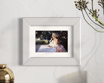 Sparkly Lady GAGA At The Grammys Wall ART Popstar Matted Print Handmade Glittered Poster Birthday Gift Idea Beautiful Home Decor Gay Music