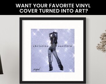 Custom Order RECORD COVER Glitter ART Vintage Recording Studio Wall Art  Dance Studio Decor Handmade Unique Music Lover Showpiece Lp Vinyl
