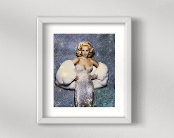 MADONNA Sparkly WALL ART Sexy Popstar Matted Print Handmade Glittered  Old Hollywood Poster Birthday Gift Idea Gay Icon Home Decor Blonde
