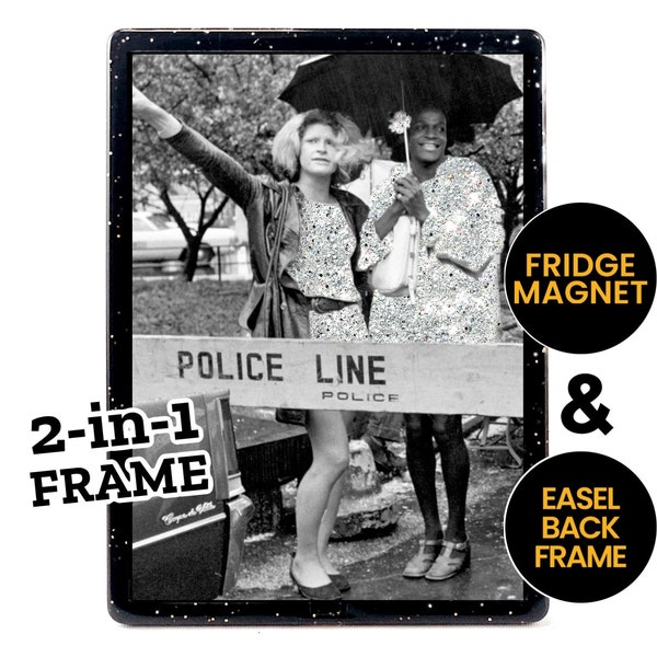 Marsha P. Johnson & Sylvia Rivera GLITTER MAGNET Pride Gift Desk Decor Kitchen Refrigerator Magnet Birthday Trans Rights Are Human Rights