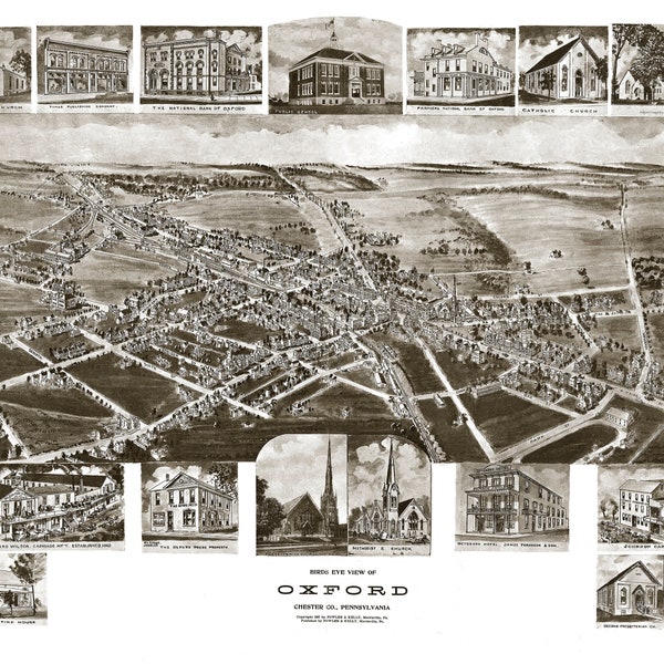 Oxford Chester County Pennsylvania Digital Map