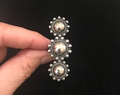 Fantastic Vintage Fred Harvey Sterling Silver Triple Satellite Ring Circa 1930 39 s