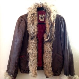 Absolutely Stunning Vintage 1970&#39;s Char Designs Santa Fe Soft Deer Skin Leather & Fur Jacket With Indian Head Nickel Button