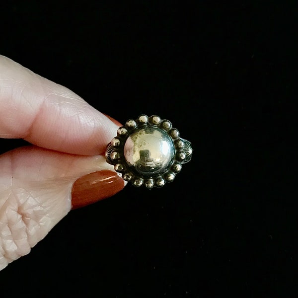 Pretty Vintage Fred Harvey Sterling Satellite Ring Size 8