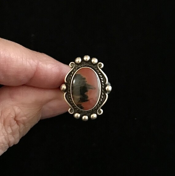 Lovely Vintage Navajo Petrified Wood & Sterling R… - image 1