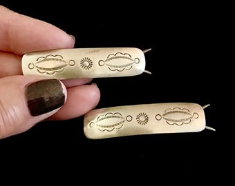 Randall Begay Sterling and 12k GF Hair Barrette Navajo Artist Randall Begay Sterling and 12kt Gold Filled  main image 3