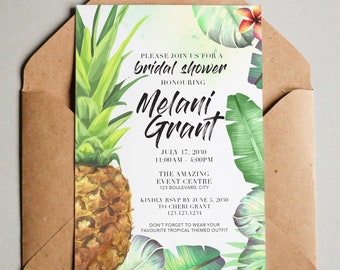 Tropical Pineapple Bridal Shower Invitation