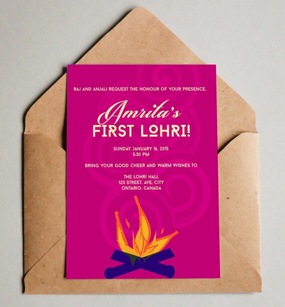 Lohri Invitation His Hers Etsy