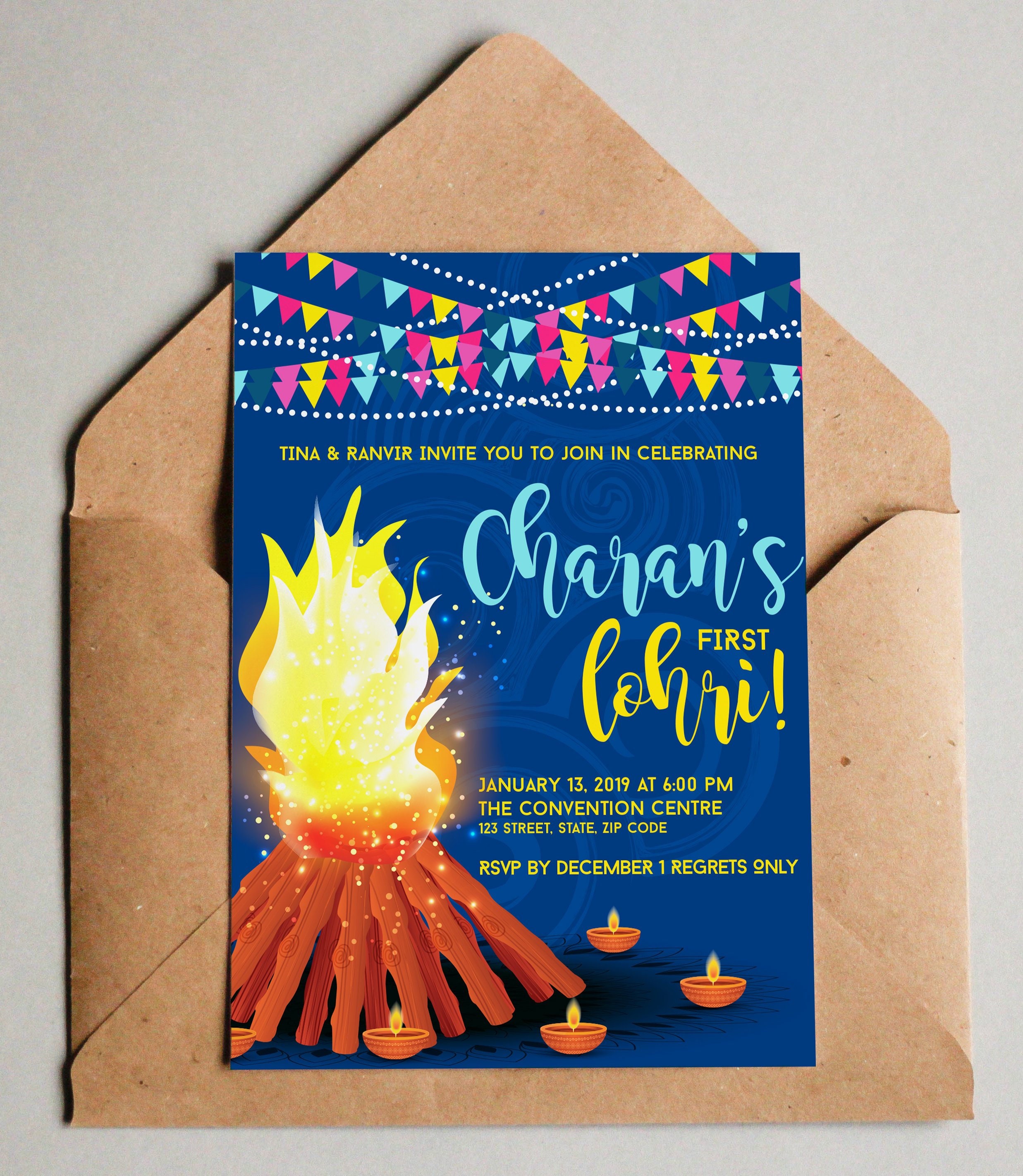 Lohri on sale invitation card