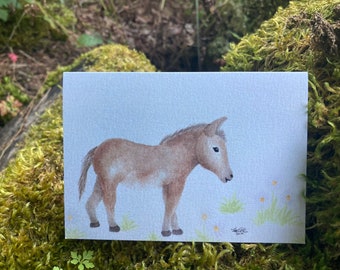 Watercolor Donkey Greeting Card