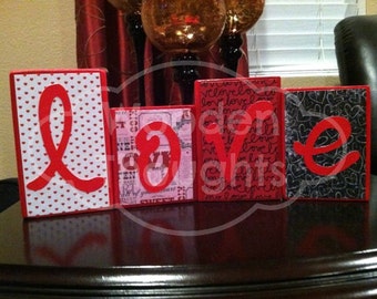 Valentine's Day blocks - love