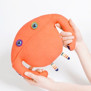Bob, stuffed monster, easy grab ball, tactile, soft doudou, soft fabric ball image 2