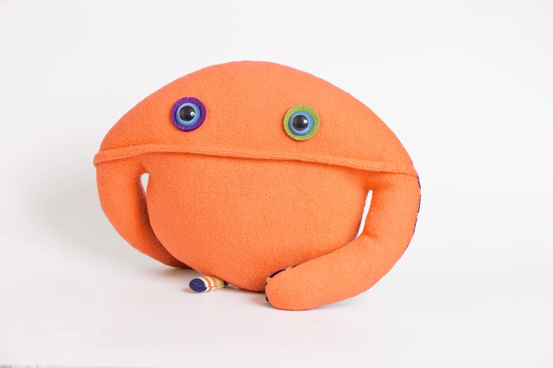 Bob, stuffed monster, easy grab ball, tactile, soft doudou, soft fabric ball image 1